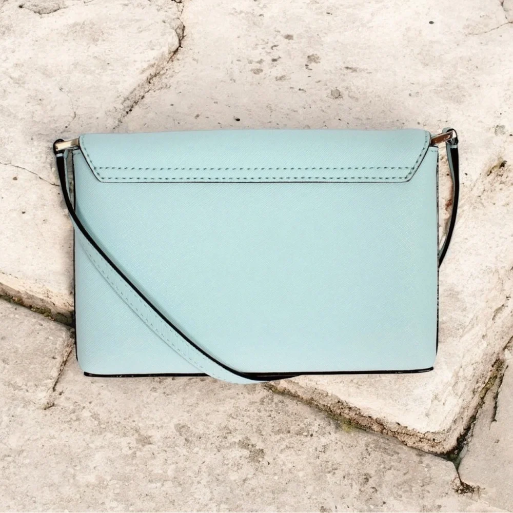 Kate Spade Light Blue Crossbody Bag with Gold Accents